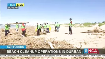 Beach clean-up operations in Durban