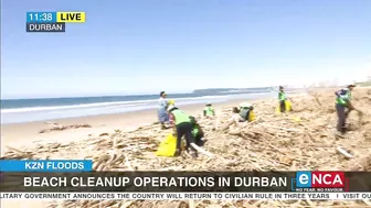 Beach clean-up operations in Durban