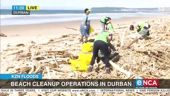 Beach clean-up operations in Durban