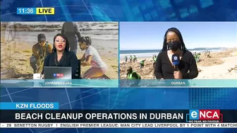 Beach clean-up operations in Durban