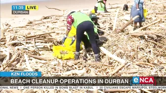 Beach clean-up operations in Durban