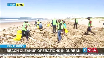 Beach clean-up operations in Durban