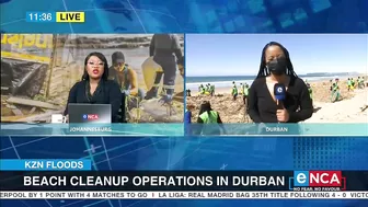 Beach clean-up operations in Durban