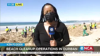 Beach clean-up operations in Durban