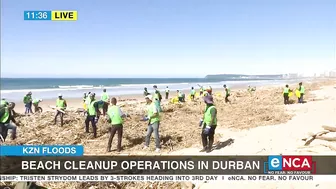 Beach clean-up operations in Durban