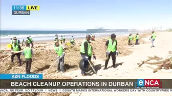 Beach clean-up operations in Durban