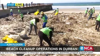 Beach clean-up operations in Durban