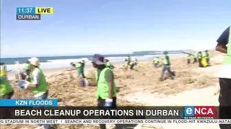 Beach clean-up operations in Durban