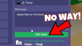 GIFTING Tanqr THE NEW CYBER KIT!! - Roblox Bedwars