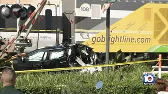 Driver hospitalized following crash involving Brightline train in Pompano Beach