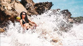 Photographer, Model, and Videographer Getting Wiped Out by Waves