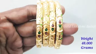 Fancy Gold Enamel Bangle Designs | Gold Bangle Models | Gold Lakshmi Balaji