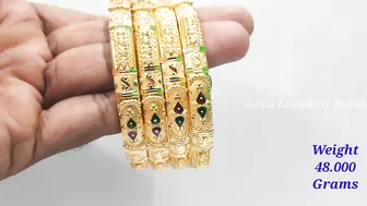 Fancy Gold Enamel Bangle Designs | Gold Bangle Models | Gold Lakshmi Balaji