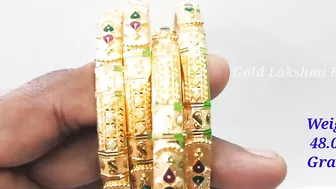 Fancy Gold Enamel Bangle Designs | Gold Bangle Models | Gold Lakshmi Balaji