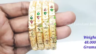 Fancy Gold Enamel Bangle Designs | Gold Bangle Models | Gold Lakshmi Balaji