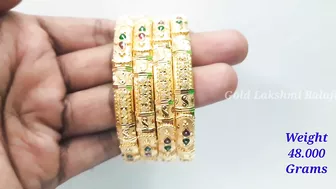 Fancy Gold Enamel Bangle Designs | Gold Bangle Models | Gold Lakshmi Balaji