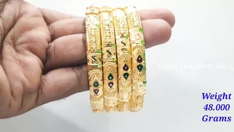 Fancy Gold Enamel Bangle Designs | Gold Bangle Models | Gold Lakshmi Balaji