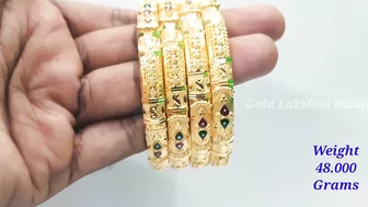 Fancy Gold Enamel Bangle Designs | Gold Bangle Models | Gold Lakshmi Balaji