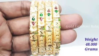 Fancy Gold Enamel Bangle Designs | Gold Bangle Models | Gold Lakshmi Balaji