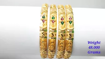 Fancy Gold Enamel Bangle Designs | Gold Bangle Models | Gold Lakshmi Balaji