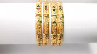 Fancy Gold Enamel Bangle Designs | Gold Bangle Models | Gold Lakshmi Balaji