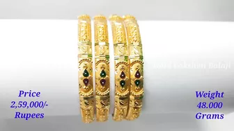 Fancy Gold Enamel Bangle Designs | Gold Bangle Models | Gold Lakshmi Balaji