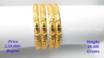 Fancy Gold Enamel Bangle Designs | Gold Bangle Models | Gold Lakshmi Balaji