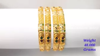 Fancy Gold Enamel Bangle Designs | Gold Bangle Models | Gold Lakshmi Balaji