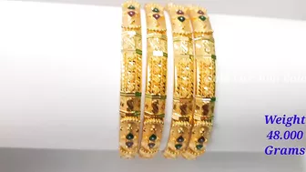 Fancy Gold Enamel Bangle Designs | Gold Bangle Models | Gold Lakshmi Balaji