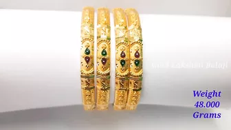 Fancy Gold Enamel Bangle Designs | Gold Bangle Models | Gold Lakshmi Balaji