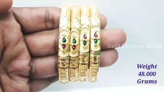 Fancy Gold Enamel Bangle Designs | Gold Bangle Models | Gold Lakshmi Balaji