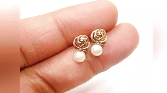 below 5 grams lo  20 above pearl gold earrings models.