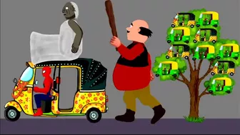 Motu Paltu vs Granny, Spiderman, Hulk, Deadpool Auto Rickshaw Funny Cartoon Animation | ispiderman