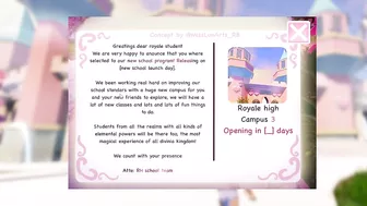 NEW SCHOOL INVITATION LETTER Concept! ???? CUTSCENE TEA SPILL! Roblox Royale High