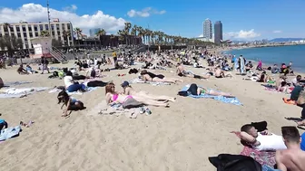 Beach Walk Spain - Barcelona Beach, Barceloneta - 2022 - 4K