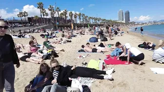 Beach Walk Spain - Barcelona Beach, Barceloneta - 2022 - 4K