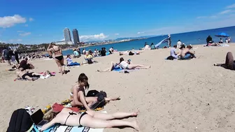 Beach Walk Spain - Barcelona Beach, Barceloneta - 2022 - 4K