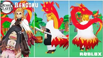 Roblox Rengoku Cosplay 100% layered Clothing & Nezuko Update: Demon Slayer Outfits