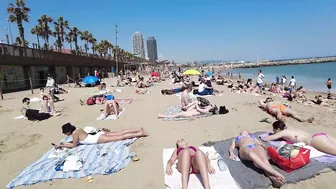 4K Beach Walk - Barcelona Spain - Barceloneata Beach - 2022