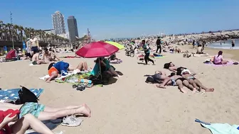 4K Beach Walk - Barcelona Spain - Barceloneata Beach - 2022