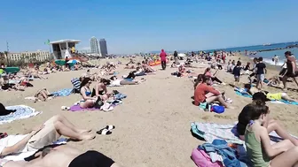 4K Beach Walk - Barcelona Spain - Sant Miquel Beach - 2022