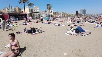 4K Beach Walk - Barcelona Spain - Sant Miquel Beach - 2022