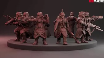 Death Squad of the Imperial force. Updated video. Models for 3D printing.