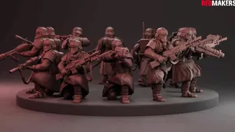 Death Squad of the Imperial force. Updated video. Models for 3D printing.