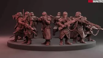 Death Squad of the Imperial force. Updated video. Models for 3D printing.