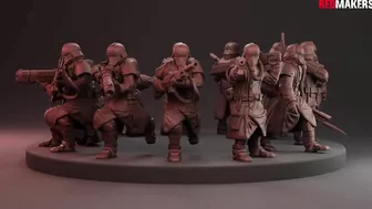 Death Squad of the Imperial force. Updated video. Models for 3D printing.