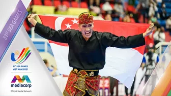 Iqbal's emotional celebration after winning Singapore's 1st 2021 SEA Games GOLD medal | Pencak Silat