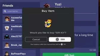 GIFTING YUZI KIT TO MY FRIEND ROBLOX BEDWARS