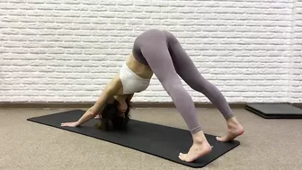 Yoga exercise. Contortion and Gymnastics