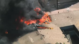 Fire erupts at Long Beach apartment building